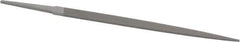 Grobet - 6" Standard Precision Swiss Pattern Crochet File - Double Cut, 13/32" Width Diam x 9/64" Thick, With Tang - Exact Tool & Supply