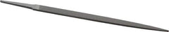 Grobet - 8" Standard Precision Swiss Pattern Crochet File - Double Cut, 15/32" Width Diam x 11/64" Thick, With Tang - Exact Tool & Supply