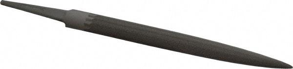 Grobet - 6" Standard Precision Swiss Pattern Crossing File - Double Cut, 19/32" Width Diam x 3/16" Thick, With Tang - Exact Tool & Supply