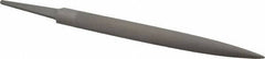 Grobet - 6" Standard Precision Swiss Pattern Crossing File - Double Cut, 19/32" Width Diam x 3/16" Thick, With Tang - Exact Tool & Supply