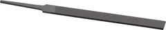 Grobet - 4" Standard Precision Swiss Pattern Equalling File - Double Cut, 13/32" Width Diam x 5/64" Thick, With Tang - Exact Tool & Supply