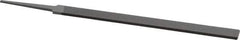 Grobet - 6" Standard Precision Swiss Pattern Equalling File - Double Cut, 1/2" Width Diam x 7/64" Thick, With Tang - Exact Tool & Supply