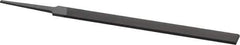 Grobet - 6" Standard Precision Swiss Pattern Equalling File - Double Cut, 1/2" Width Diam x 7/64" Thick, With Tang - Exact Tool & Supply