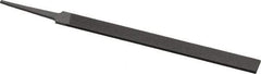 Grobet - 6" Standard Precision Swiss Pattern Equalling File - Double Cut, 1/2" Width Diam x 7/64" Thick, With Tang - Exact Tool & Supply