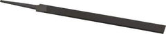 Grobet - 6" Standard Precision Swiss Pattern Equalling File - Double Cut, 1/2" Width Diam x 7/64" Thick, With Tang - Exact Tool & Supply