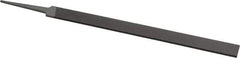 Grobet - 8" Standard Precision Swiss Pattern Equalling File - Double Cut, 21/32" Width Diam x 1/8" Thick, With Tang - Exact Tool & Supply