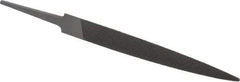 Grobet - 4" Standard Precision Swiss Pattern Half Round File - Double Cut, 15/32" Width Diam x 9/64" Thick, With Tang - Exact Tool & Supply