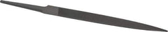 Grobet - 4" Standard Precision Swiss Pattern Half Round File - Double Cut, 15/32" Width Diam x 9/64" Thick, With Tang - Exact Tool & Supply