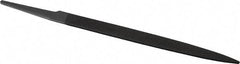 Grobet - 6" Standard Precision Swiss Pattern Half Round File - Double Cut, 19/32" Width Diam x 3/16" Thick, With Tang - Exact Tool & Supply
