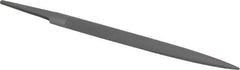 Grobet - 6" Standard Precision Swiss Pattern Half Round File - Double Cut, 19/32" Width Diam x 3/16" Thick, With Tang - Exact Tool & Supply