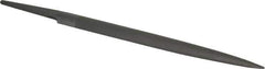 Grobet - 6" Standard Precision Swiss Pattern Half Round File - Double Cut, 19/32" Width Diam x 3/16" Thick, With Tang - Exact Tool & Supply