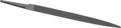 Grobet - 6" Standard Precision Swiss Pattern Half Round File - Double Cut, 19/32" Width Diam x 3/16" Thick, With Tang - Exact Tool & Supply