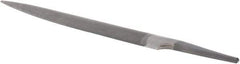 Grobet - 6" Standard Precision Swiss Pattern Half Round File - Double Cut, 19/32" Width Diam x 3/16" Thick, With Tang - Exact Tool & Supply