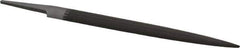 Grobet - 8" Standard Precision Swiss Pattern Half Round File - Double Cut, 13/16" Width Diam x 15/64" Thick, With Tang - Exact Tool & Supply