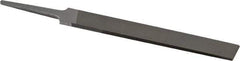 Grobet - 4" Standard Precision Swiss Pattern Hand File - Double Cut, 17/32" Width Diam x 1/8" Thick, With Tang - Exact Tool & Supply