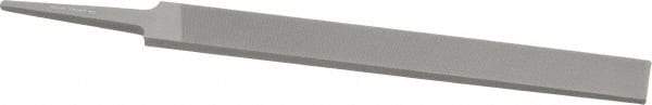 Grobet - 6" Standard Precision Swiss Pattern Hand File - Double Cut, 3/4" Width Diam x 5/32" Thick, With Tang - Exact Tool & Supply