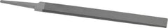 Grobet - 6" Standard Precision Swiss Pattern Hand File - Double Cut, 3/4" Width Diam x 5/32" Thick, With Tang - Exact Tool & Supply