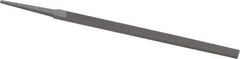 Grobet - 6" Standard Precision Swiss Pattern Narrow Pillar File - Double Cut, 3/8" Width Diam x 5/32" Thick, With Tang - Exact Tool & Supply
