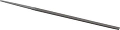 Grobet - 4" Standard Precision Swiss Pattern Narrow Pillar File - Double Cut, 5/32" Width Diam x 5/64" Thick, With Tang - Exact Tool & Supply