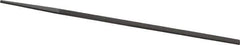 Grobet - 8" Standard Precision Swiss Pattern Narrow Pillar File - Double Cut, 9/32" Width Diam x 9/64" Thick, With Tang - Exact Tool & Supply