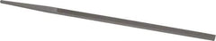 Grobet - 6" Standard Precision Swiss Pattern Narrow Pillar File - Double Cut, 1/4" Width Diam x 9/64" Thick, With Tang - Exact Tool & Supply