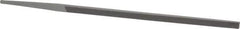 Grobet - 6" Standard Precision Swiss Pattern Narrow Pillar File - Double Cut, 5/16" Width Diam x 9/64" Thick, With Tang - Exact Tool & Supply