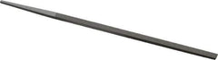 Grobet - 6" Standard Precision Swiss Pattern Narrow Pillar File - Double Cut, 1/4" Width Diam x 9/64" Thick, With Tang - Exact Tool & Supply