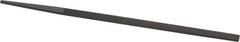 Grobet - 6" Standard Precision Swiss Pattern Narrow Pillar File - Double Cut, 1/4" Width Diam x 9/64" Thick, With Tang - Exact Tool & Supply