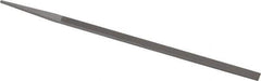 Grobet - 8" Standard Precision Swiss Pattern Narrow Pillar File - Double Cut, 11/32" Width Diam x 11/64" Thick, With Tang - Exact Tool & Supply