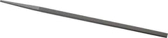 Grobet - 8" Standard Precision Swiss Pattern Narrow Pillar File - Double Cut, 11/32" Width Diam x 11/64" Thick, With Tang - Exact Tool & Supply
