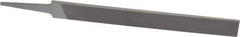 Grobet - 8" Standard Precision Swiss Pattern Hand File - Double Cut, 29/32" Width Diam x 3/16" Thick, With Tang - Exact Tool & Supply