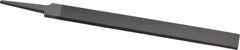 Grobet - 8" Standard Precision Swiss Pattern Hand File - Double Cut, 29/32" Width Diam x 3/16" Thick, With Tang - Exact Tool & Supply
