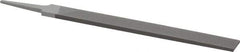 Grobet - 10" Standard Precision Swiss Pattern Hand File - Double Cut, 1" Width Diam x 1/4" Thick, With Tang - Exact Tool & Supply