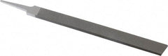 Grobet - 10" Standard Precision Swiss Pattern Hand File - Double Cut, 1" Width Diam x 1/4" Thick, With Tang - Exact Tool & Supply