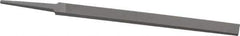 Grobet - 6" Standard Precision Swiss Pattern Regular Pillar File - Double Cut, 1/2" Width Diam x 11/64" Thick, With Tang - Exact Tool & Supply