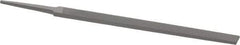 Grobet - 6" Standard Precision Swiss Pattern Regular Pillar File - Double Cut, 1/2" Width Diam x 11/64" Thick, With Tang - Exact Tool & Supply