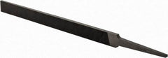 Grobet - 6" Standard Precision Swiss Pattern Regular Pillar File - Double Cut, 1/2" Width Diam x 11/64" Thick, With Tang - Exact Tool & Supply