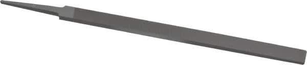 Grobet - 8" Standard Precision Swiss Pattern Regular Pillar File - 19/32" Width Diam x 13/64" Thick, With Tang - Exact Tool & Supply