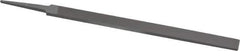Grobet - 8" Standard Precision Swiss Pattern Regular Pillar File - 19/32" Width Diam x 13/64" Thick, With Tang - Exact Tool & Supply