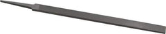 Grobet - 8" Standard Precision Swiss Pattern Regular Pillar File - Double Cut, 19/32" Width Diam x 13/64" Thick, With Tang - Exact Tool & Supply