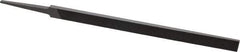 Grobet - 8" Standard Precision Swiss Pattern Regular Pillar File - Double Cut, 19/32" Width Diam x 13/64" Thick, With Tang - Exact Tool & Supply