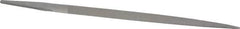 Grobet - 6" Standard Precision Swiss Pattern Pippin File - Double Cut, 25/64" Width Diam x 9/64" Thick, With Tang - Exact Tool & Supply