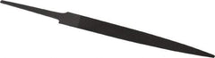 Grobet - 3" Standard Precision Swiss Pattern Warding File - Double Cut, 23/64" Width Diam x 1/32" Thick, With Tang - Exact Tool & Supply