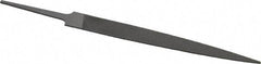Grobet - 4" Standard Precision Swiss Pattern Warding File - Double Cut, 1/2" Width Diam x 3/64" Thick, With Tang - Exact Tool & Supply