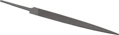 Grobet - 4" Standard Precision Swiss Pattern Warding File - Double Cut, 1/2" Width Diam x 3/64" Thick, With Tang - Exact Tool & Supply