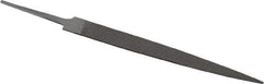 Grobet - 4" Standard Precision Swiss Pattern Warding File - Double Cut, 1/2" Width Diam x 3/64" Thick, With Tang - Exact Tool & Supply