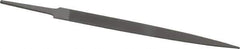 Grobet - 6" Standard Precision Swiss Pattern Warding File - Double Cut, 5/8" Width Diam x 5/64" Thick, With Tang - Exact Tool & Supply