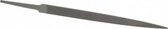 Grobet - 6" Standard Precision Swiss Pattern Warding File - Double Cut, 5/8" Width Diam x 5/64" Thick, With Tang - Exact Tool & Supply