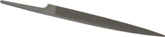 Grobet - 4" Standard Precision Swiss Pattern Knife File - Double Cut, 15/32" Width Diam x 1/8" Thick, With Tang - Exact Tool & Supply