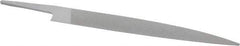 Grobet - 6" Standard Precision Swiss Pattern Knife File - Double Cut, 23/32" Width Diam x 5/32" Thick, With Tang - Exact Tool & Supply